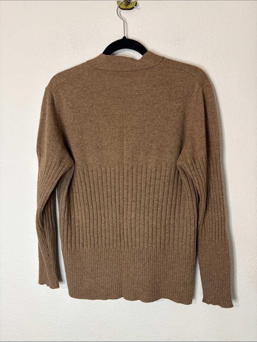 Jil Sander Cashmere Brown Ribbed V-Neck Cardigan - Picture 4 of 6